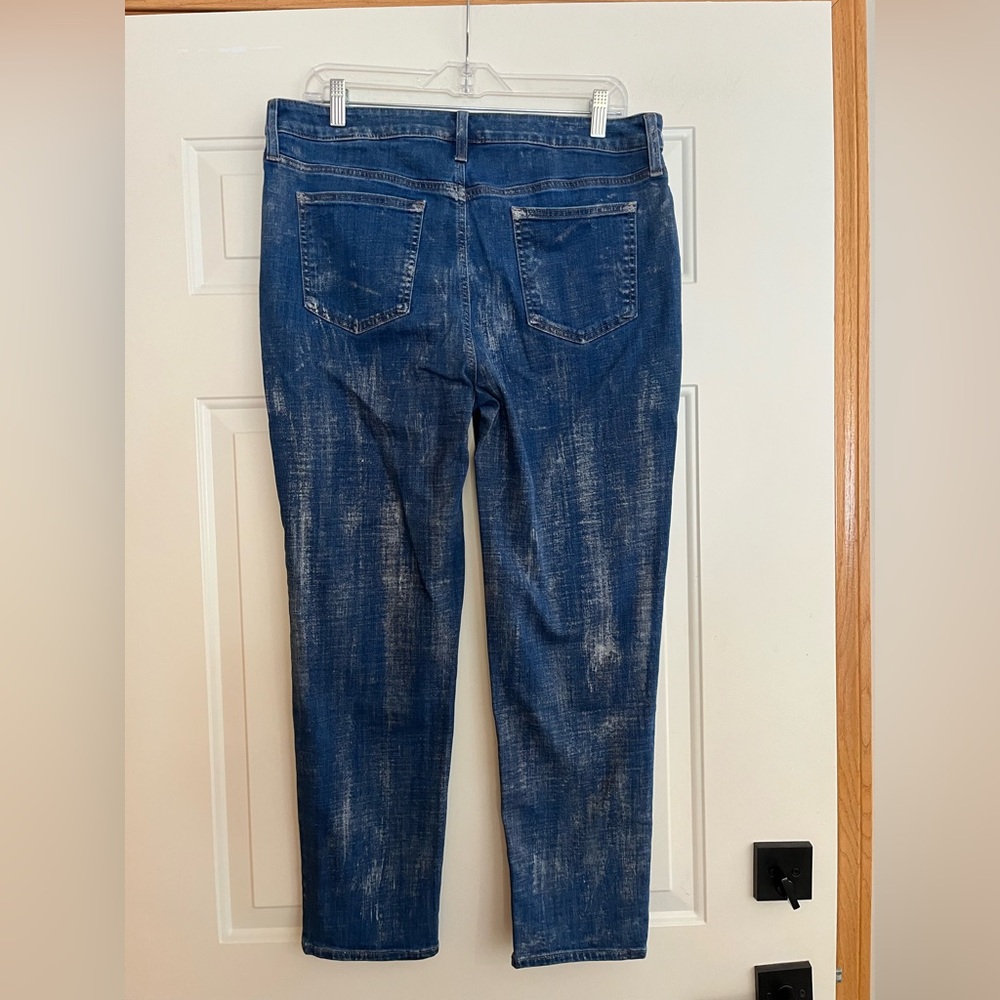 Chico’s so slimming girlfriend slim leg ankle dark wash metallic rinse. Size 12R - Picture 2 of 16
